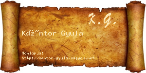 Kántor Gyula névjegykártya